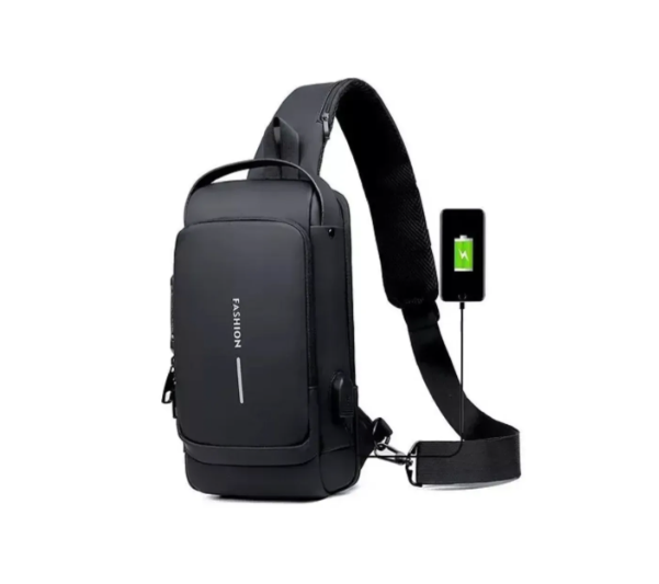 Bolso De Hombro Cruzado Para Hombre Usb Pequeña Antirobo